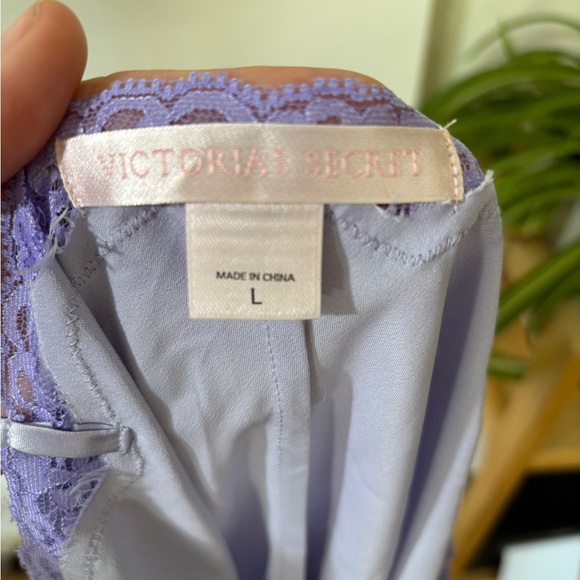 Victorias Secret Pink Label Lavender Satin & Lace Spaghetti Strap Slip Dress  L - Picture 9 of 9